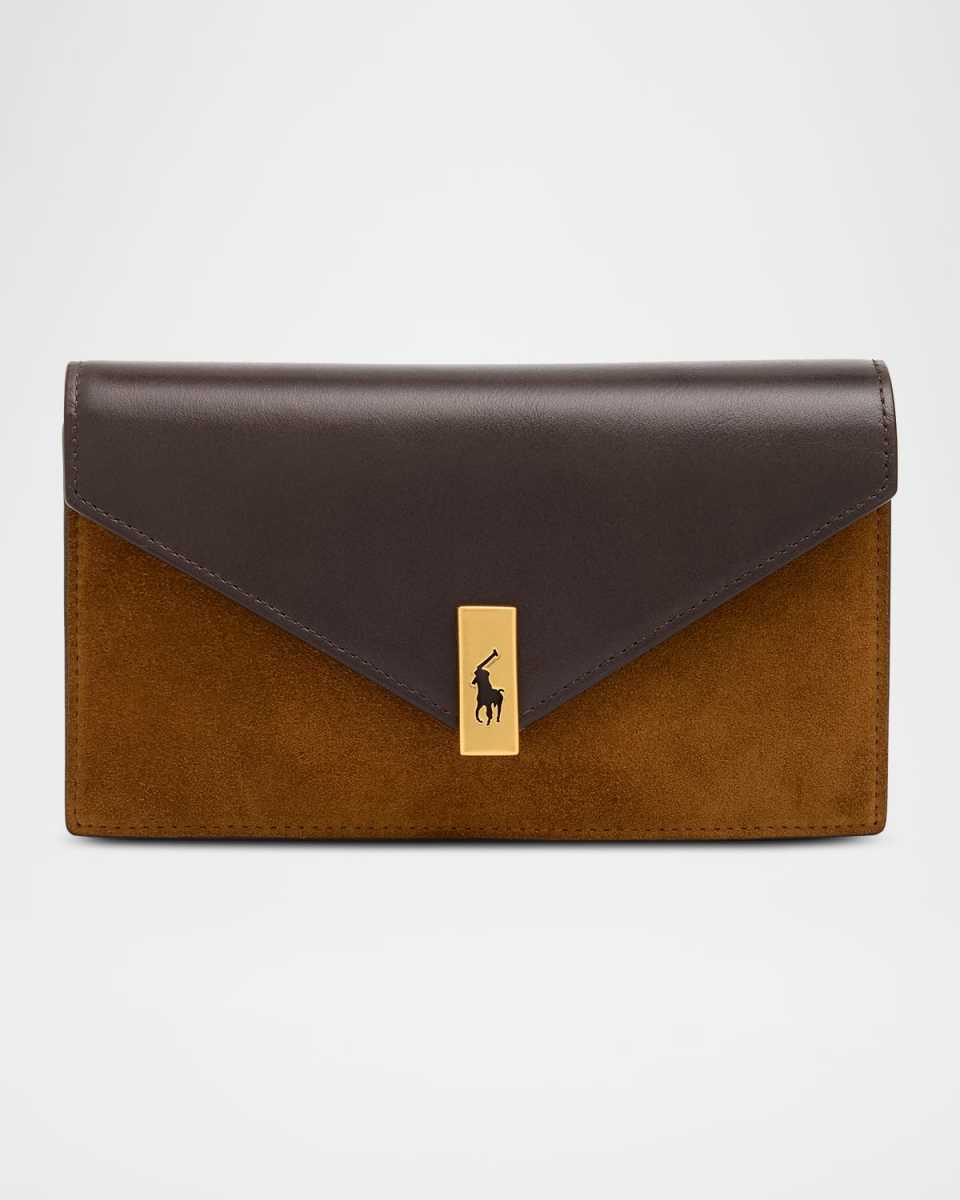 Polo ID Leather-Suede Chain Wallet & Bag